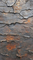 Obraz premium Close up texture of rusted and cracked metal surface with layered patterns.
