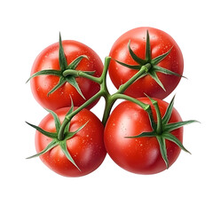 red tomatoes isolated on transparent background