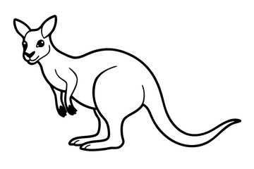 Elegant Kangaroo Outline