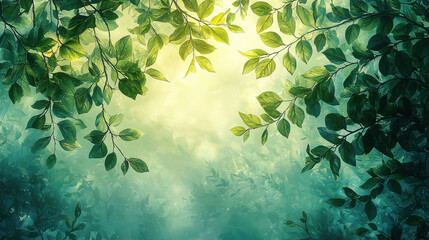 Tranquil nature lush forest leafy canopy serene environment aerial view calmness