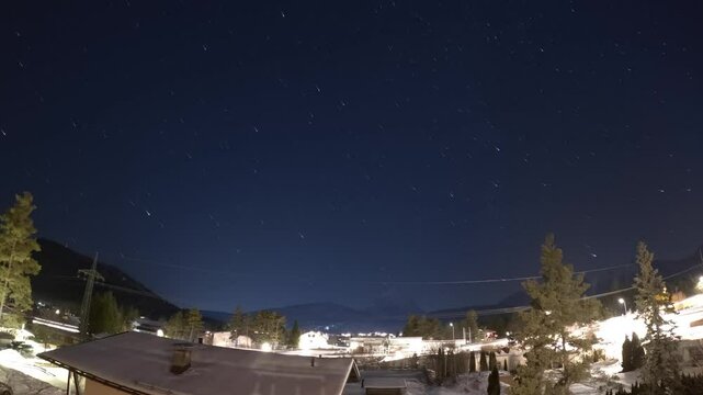 Winter night sky in the mountains