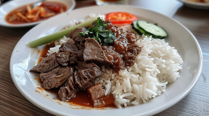 rice with beef