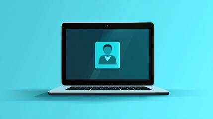 Fototapeta premium Laptop screen showing user profile