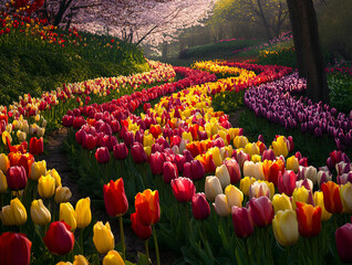 field of tulips