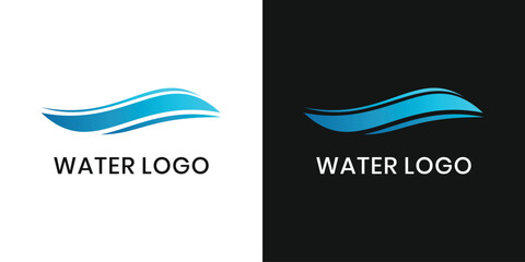 Water wave logo icon design vector