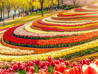 tulips in the park