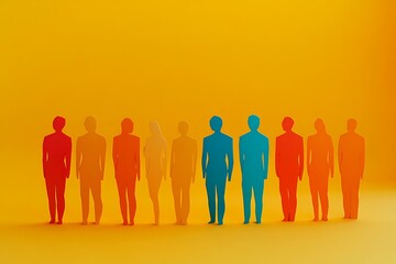 Colorful Diverse Figures Teamwork Collaboration