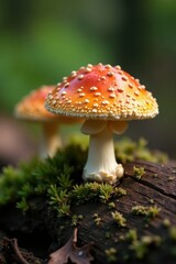 Oysterling crepidotus variabilis fungi on wooden surface, mushrooms, wood