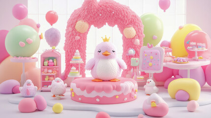 Concept: Pastel Wonderland Easter Celebration. Functional use: Invitation Card, Decorative Print