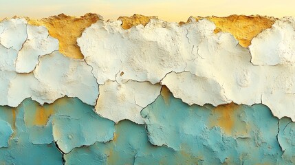 Obraz premium Peeling Paint Texture, Desert Sunset Horizon