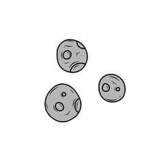 asteroid rock vector icon