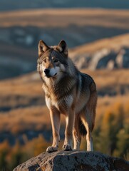 wolf in the snow. generated ai