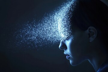 Obraz premium User experiences emotional overload while scrolling through negative news on a smartphone at night