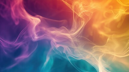 Obraz premium Abstract colorful smoke waves in vibrant blue, orange, and purple hues