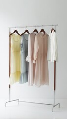 clothes hanging on hangers. generated ai