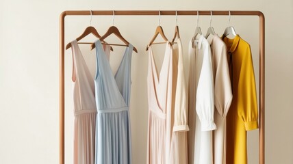 clothes hangers in a row. generated ai