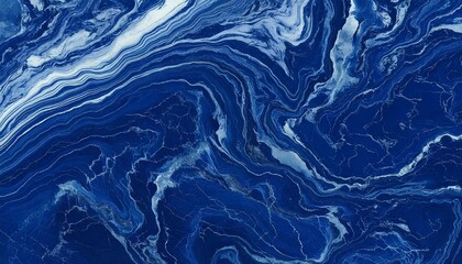 Obraz premium Sapphire Storm Marble Ultra-detailed background in sapphire blue and silver.
