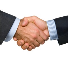 Business Partnership Agreement with Handshake Between Two Men