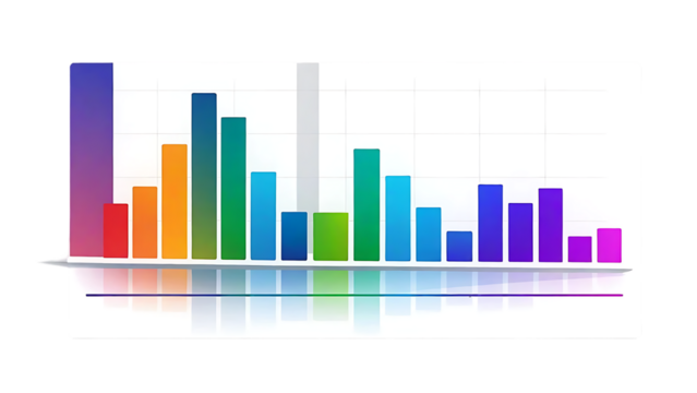 Colorful Bar Graph: Data Visualization, Trend Analysis, Chart, Statistics, Report, Information, Presentation, Business, Metrics, Insights