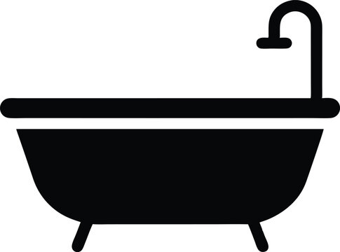 recommend clip art: Bathtub icon simple design art eps, Bathtub silhouette Design Icon