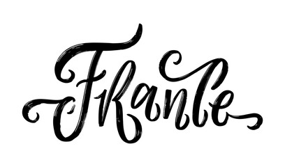 France. Stylish Handwritten Typography Design of the Word France on White Background. EPS 10