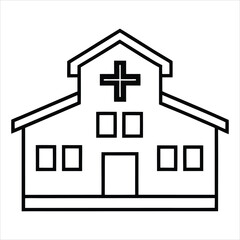 silhouette post office on white background