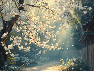 Plum blossoms in the backyard