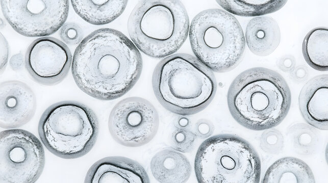 Abstract representation of aging cells, depicting the gradual decline and transformation of biological structures over time, symbolizing the natural process of cellular deterioration and renewal.
