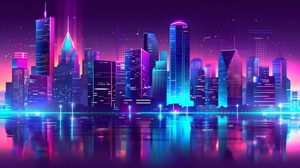 Neon Cityscape: A Futuristic Nightscape