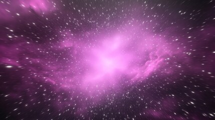 Fototapeta premium Cosmic Nebula Burst - Vibrant pink nebula with bright center, cosmic dust and stars, great for backgrounds or science fiction projects