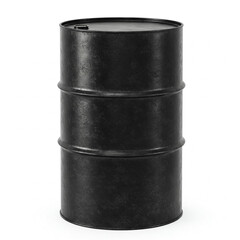 black oil barrel isolated on white background. black industrial oil drum isolated on white background.