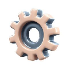 Gear 3D icon on transparent background