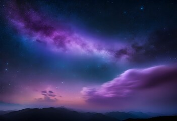 Fototapeta premium Starry Sky with Nebula Clouds in Purple and Blue