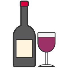 wine bottle glass drink icon