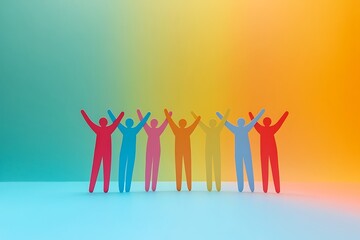 Colorful People Celebrating Success Teamwork