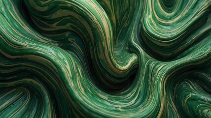Flowing Abstract Green Lines Wallpaper #11