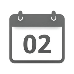 Calendar Icon: Day 02, Simple Date Display