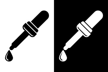 Beauty Dropper Vector Icon Clean Silhouette on Black and White Background