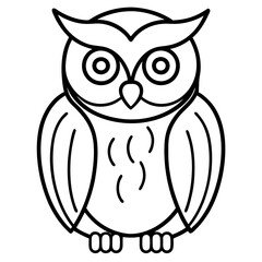 Elegant Owl Outline