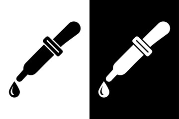 Simple Eyedropper Glyph Icon High-Quality Black and White Silhouette Vector.