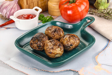 Baked potato barbecue with skin
