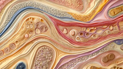 Exploring the human integument a realistic cross-sectional view of skin anatomy in a medical environment