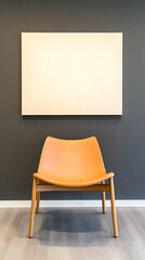 Orange Chair and Blank Canvas Illustration