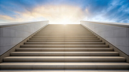 Stairs leading to open sky, symbolizing hope and opportunity