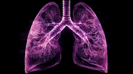 Abstract artistic visualization of lungs and bronchi a digital approach to health awareness