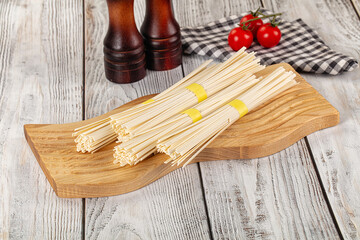Raw dry wheat udon noodles