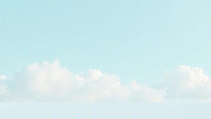 Serene Sky Panorama Soft White Clouds Against a Pale Blue Horizon, Ideal for Peaceful Backgrounds and Calming Designs