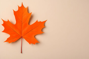 Fototapeta premium Vibrant Orange Maple Leaf 3D Illustration