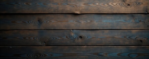 Naklejka premium Dark, weathered barn wood planks, rustic texture, wall, knotty