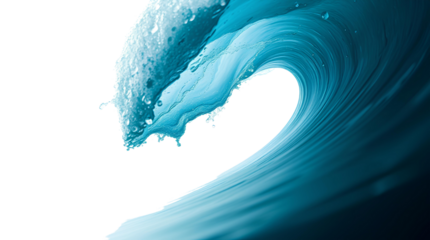 Photo of blue ocean wave splashing isolated on transparent background.png